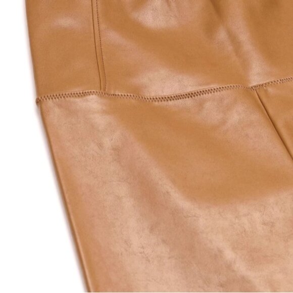 Aritzia Wilfred Faux Leather Daria Flare Pant - Cognac Tan/brown colour - Picture 9 of 9